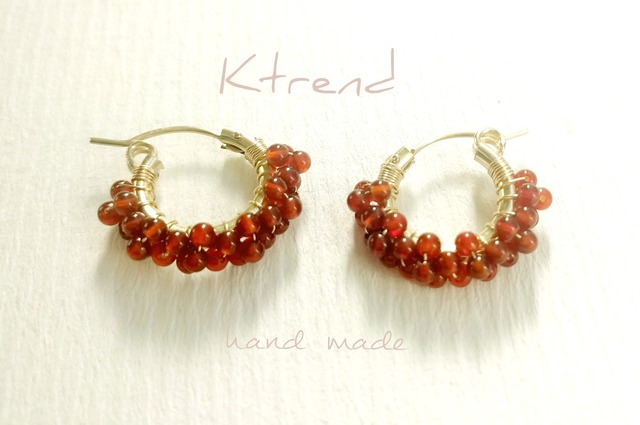 14kgf*Red berry フープピアス