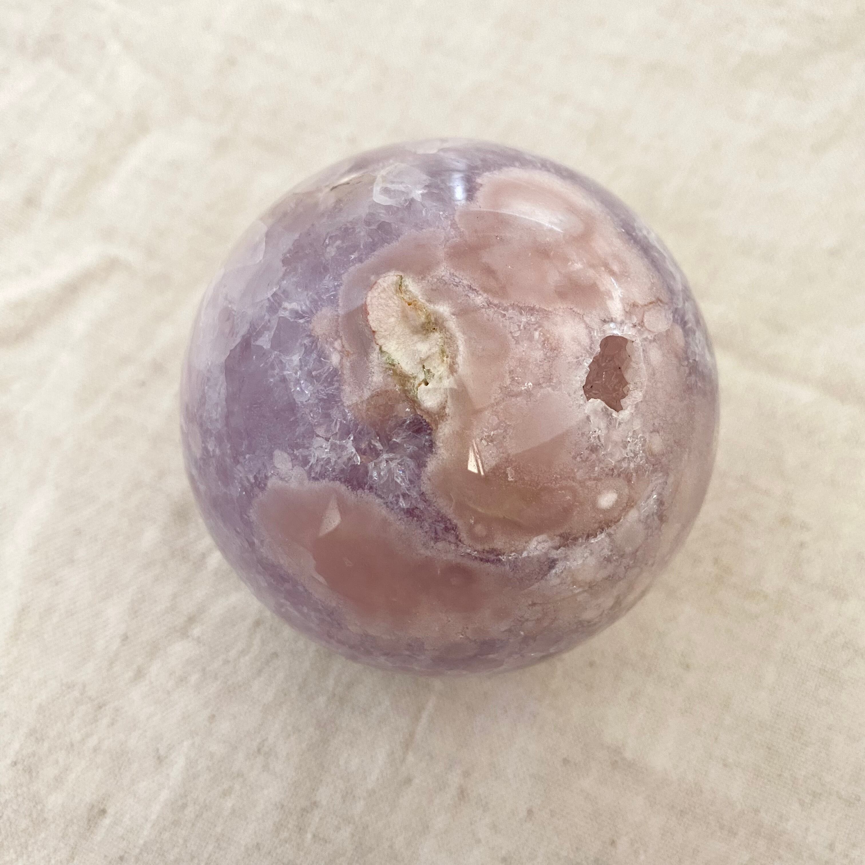 AMETHYST x FLOWER AGATE SPHERE♡アメジスト xフラワーアゲート 丸玉