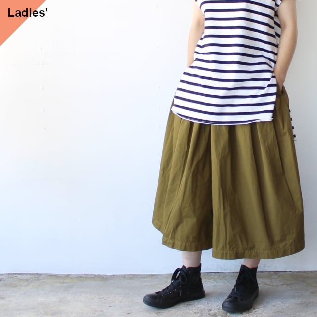【再入荷】HARVESTY キュロットパンツ CULOTTES (Moss green)