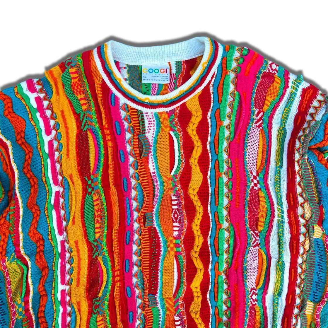 90s オーストラリア製 クージー 3Dニット XL COOGI 3Dセーター 