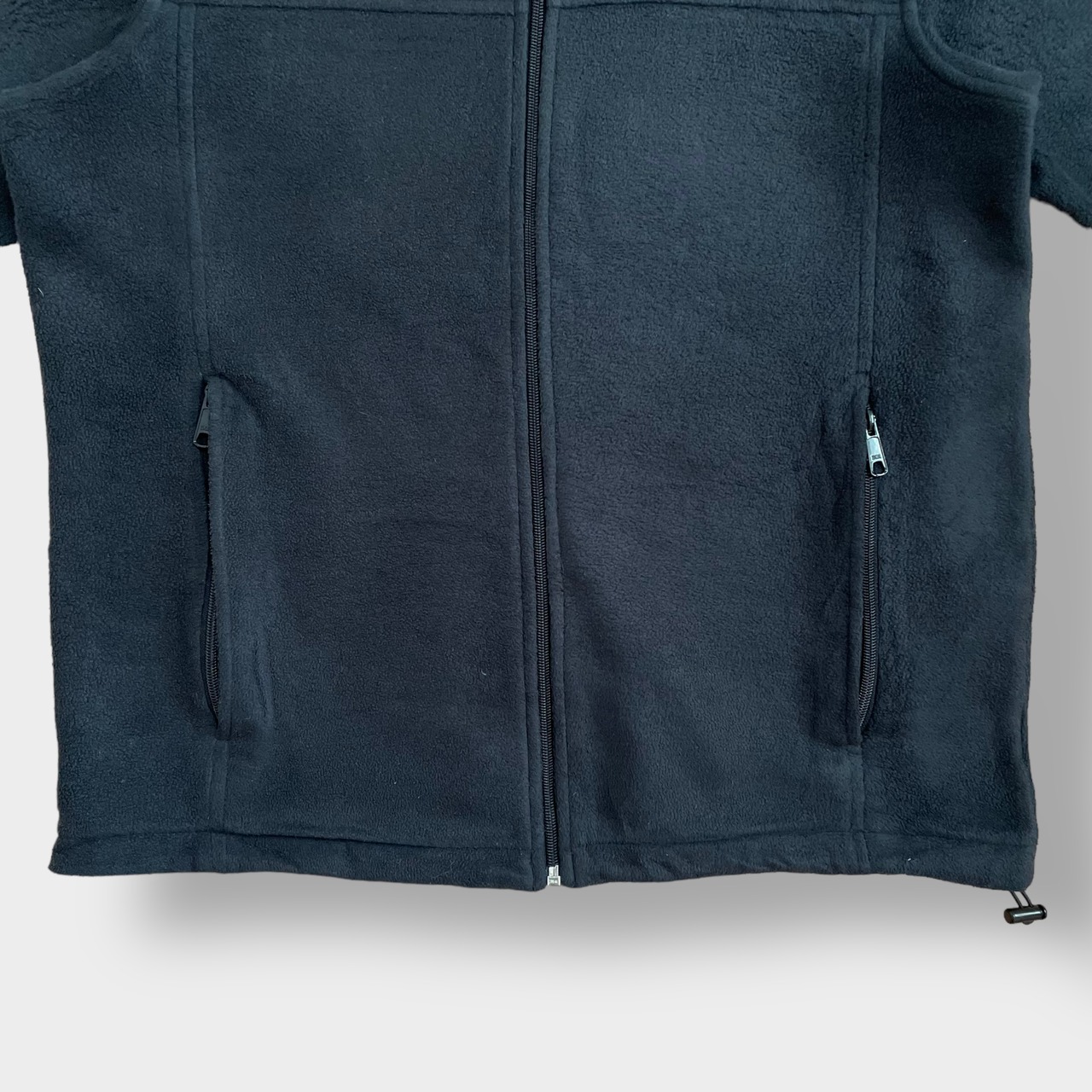 Columbia フリースジャケット アウター ジップアップ フルジップ コロンビア アウトドア ワンポイント M 刺繍ロゴ ブラック US古着