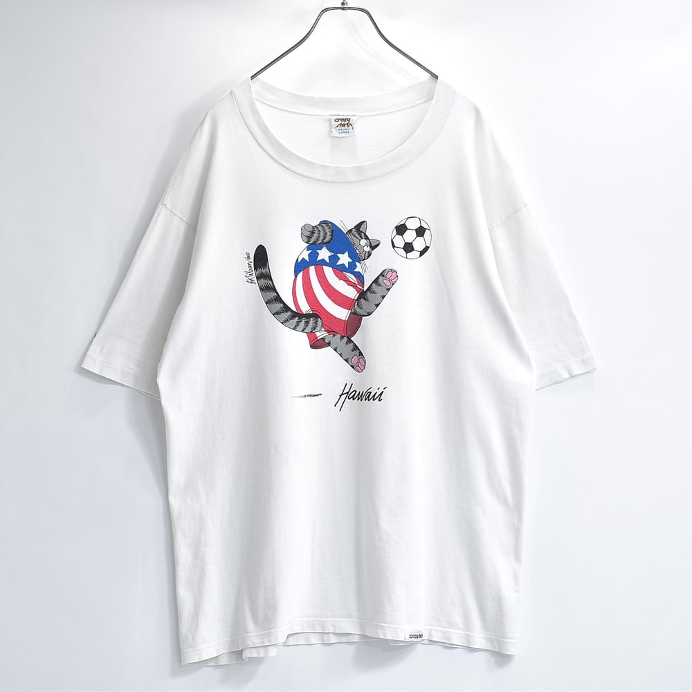 90s USA製 crazy shirts クレイジーシャツ クリバンキャット サッカー