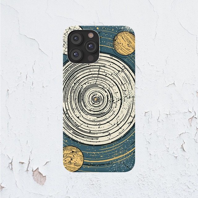 受注生産 iPhoneケース 白い円形天文盤の星図｜天体図 STAR075C