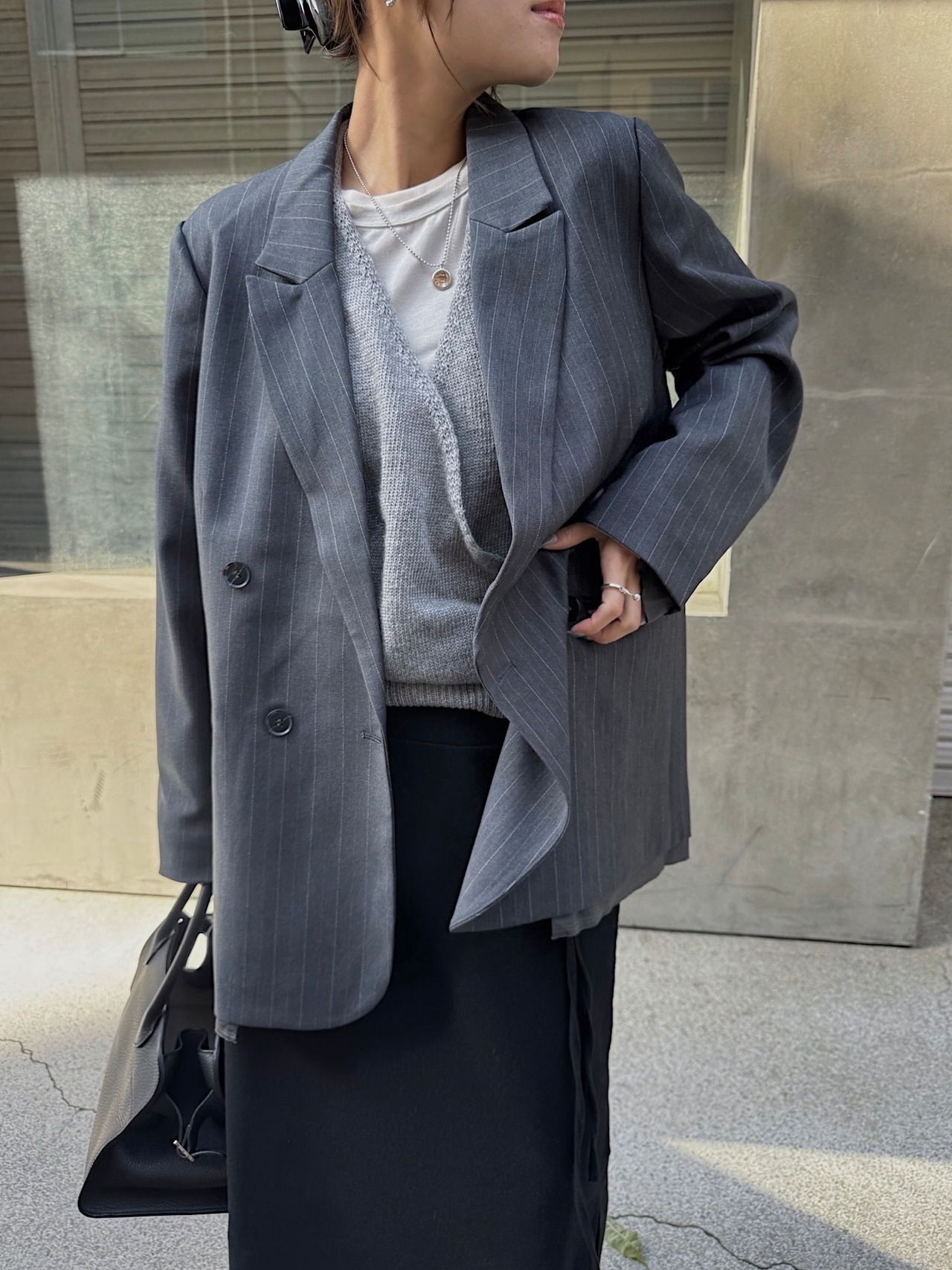 haulter neck knit set tops