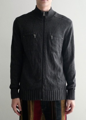 zip up knit jacket
