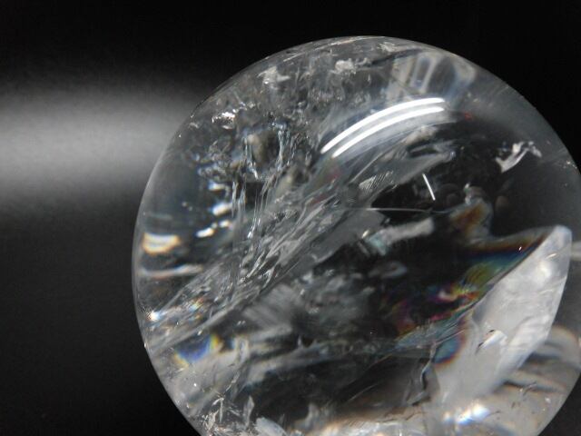 【送料無料】【高品質】80mm ブラジル産天然レインボー水晶玉 no.4