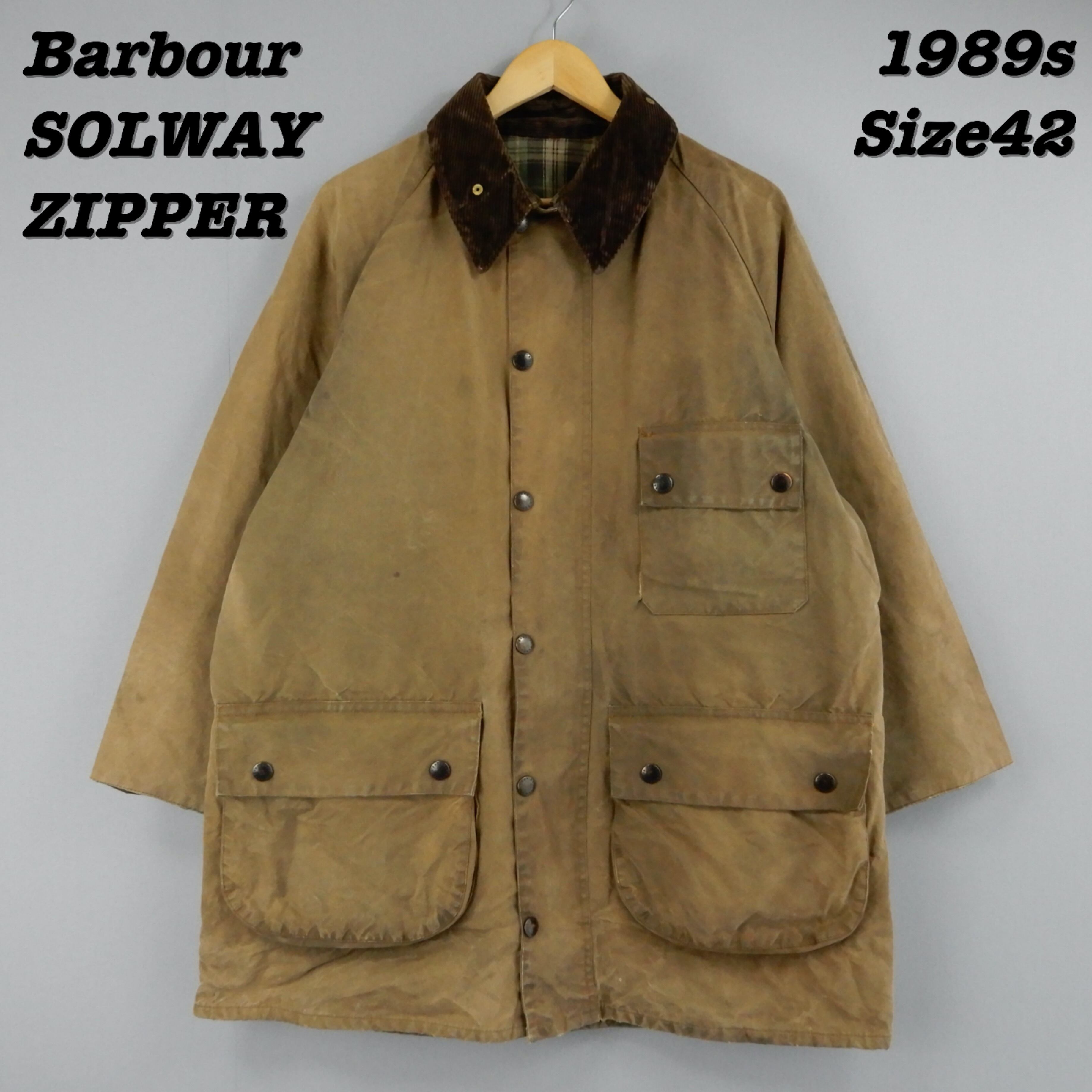 Barbour Solway Zipper Brown Size42 1989s