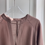 【受注予約:6月上旬入荷予定】スラブキーネックたぽ袖SH/モカ