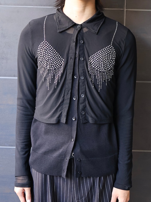 sheer bra design shirt