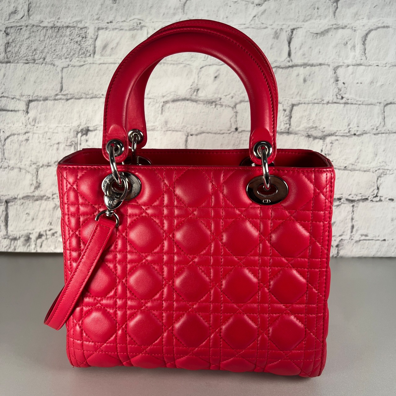 【最終処分SALE】DIORレディディオール  レザー ショルダーバッグ ピンク A-11625