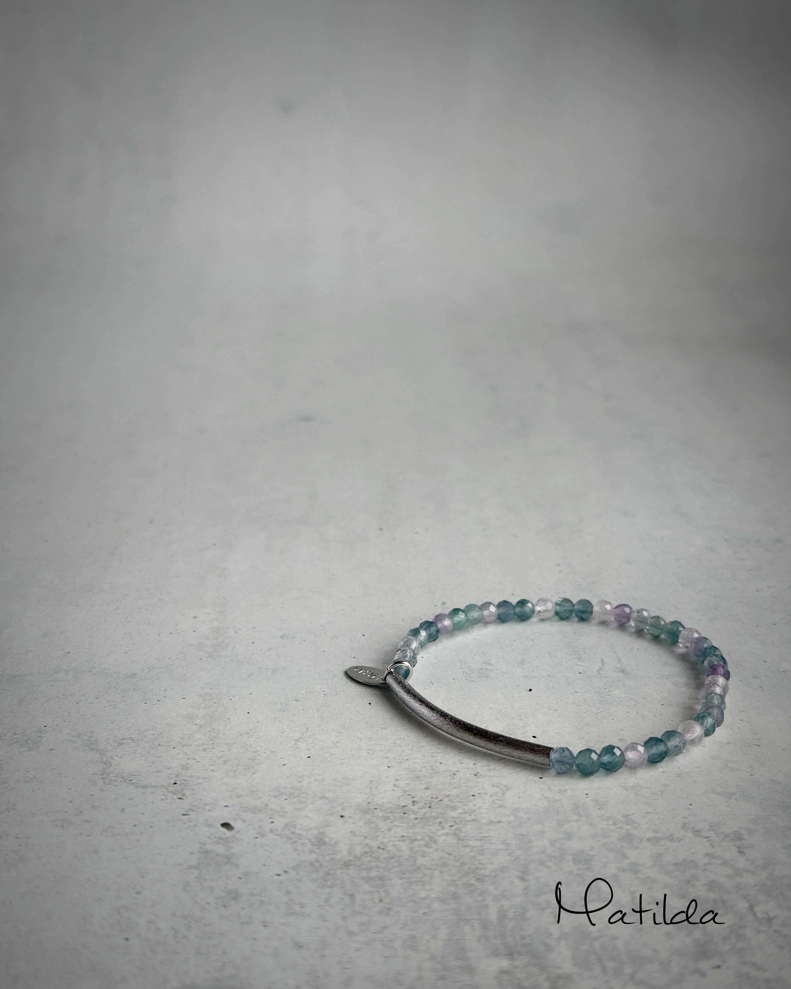 【再販】Tube & stone bracelet(フローライト)