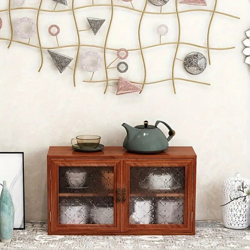 小物 収納 ラック 棚 ２段 両開き キャビネット 収納棚 化粧品収納 食器 グラス 玄関 おしゃれ 北欧