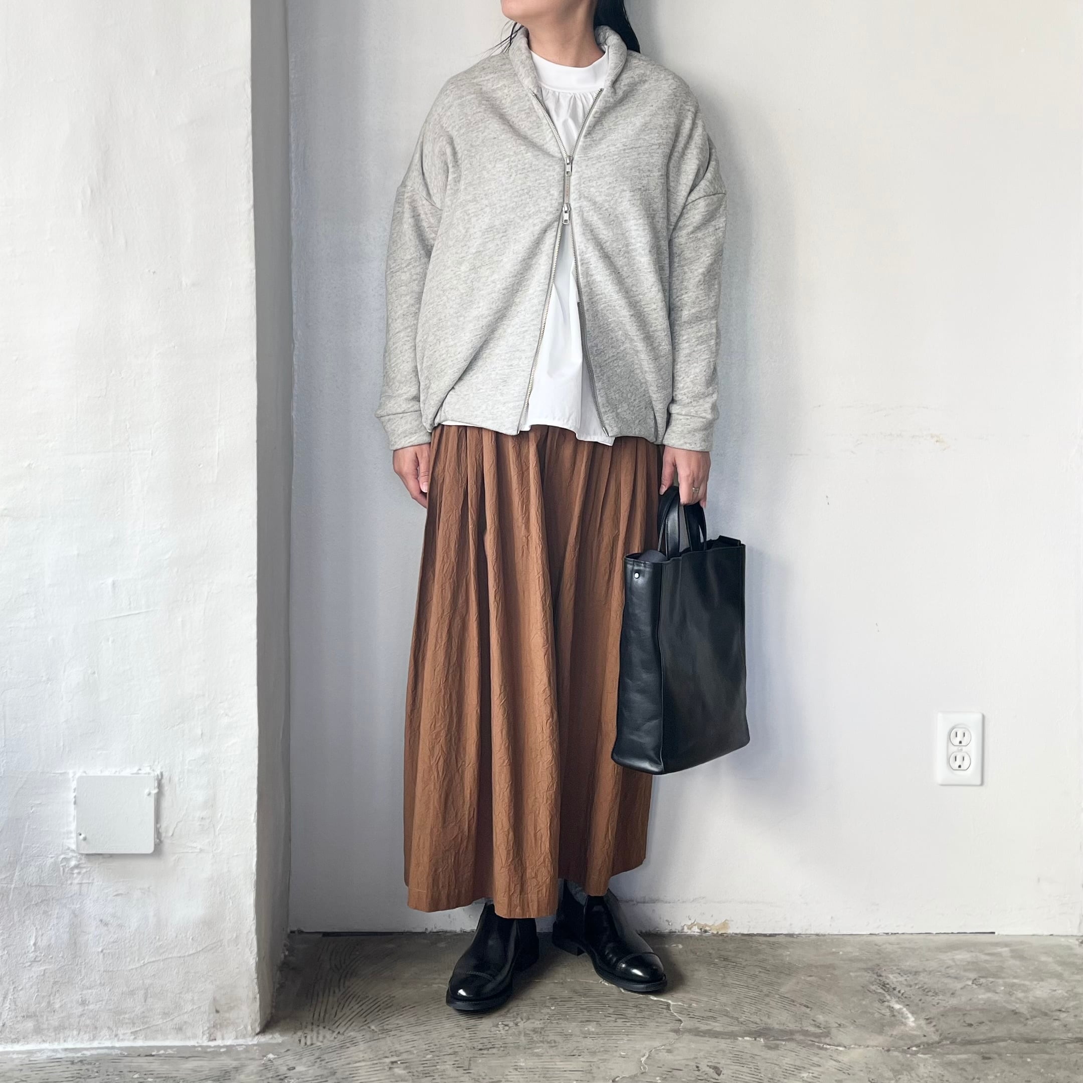 Houttuynia cordata パイル裏毛 スーピマコットン W ZIP カーディガン