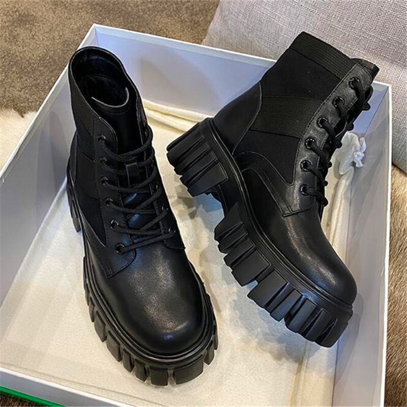 【新作】【送料無料】 秋冬のニュースタイルショートブーツレディース伸縮性ミッドチューブナイトブーツブラック増加厚底クロスストラップブーツ 靴 シューズ エラスティック オータム 秋物 ウィンター 冬物 10b346639782068