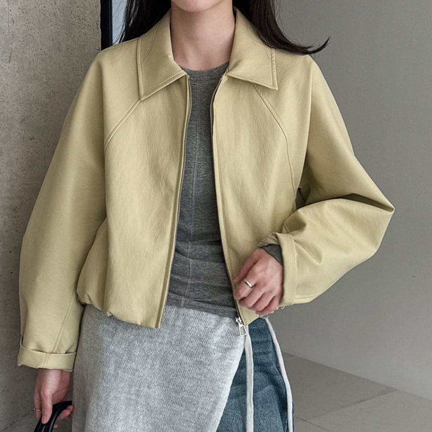 zip-up short jacket　J00533