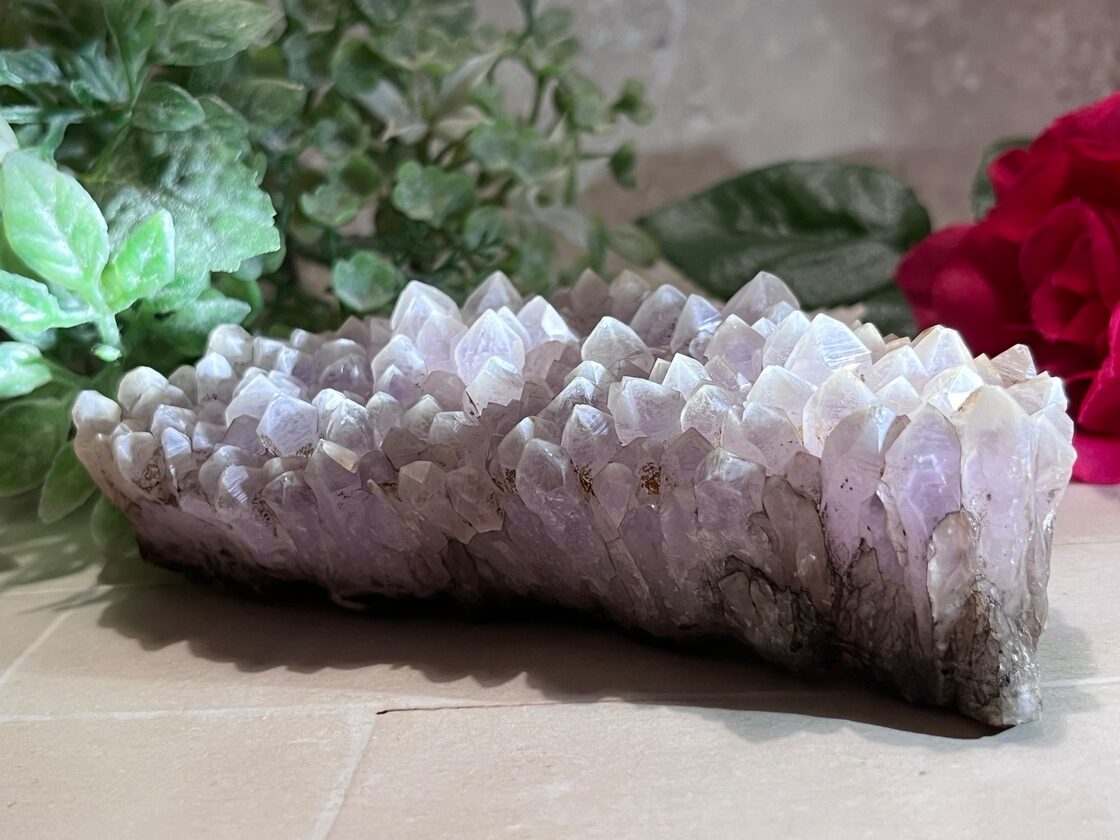 カルサイト共生✨ ミルキー 紫水晶 アメジスト クラスター 原石 ラフ 