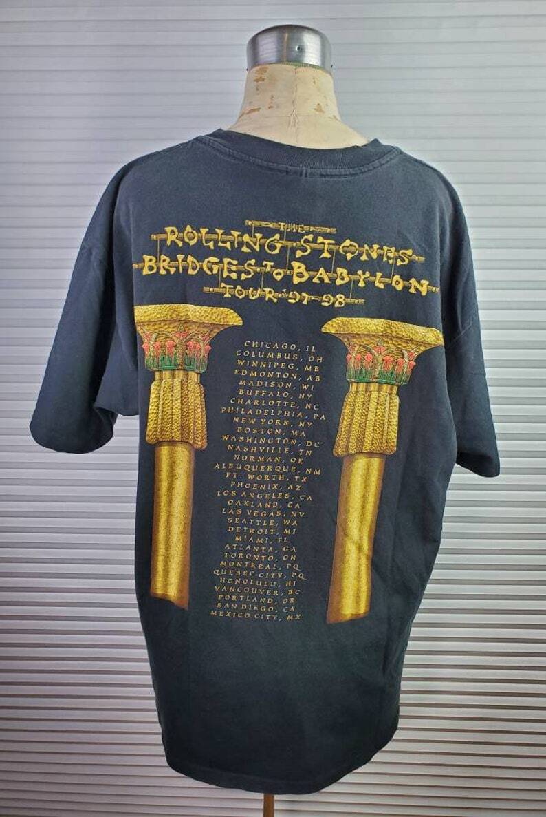 1997-98 Rolling Stones XL Band T-Shirt. Bridges To Babylon