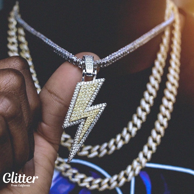 Iced Out Lightning Necklace