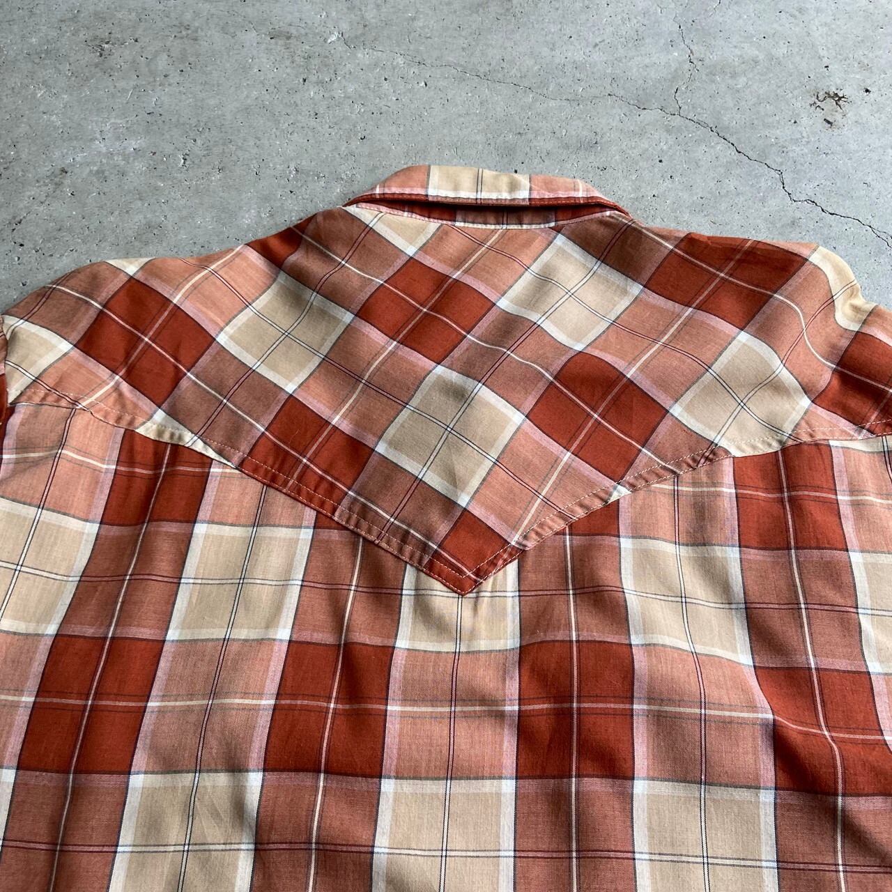 70年代 MADMAN COUNTRY SEAT チェック柄 長袖ウエスタンシャツ メンズL 