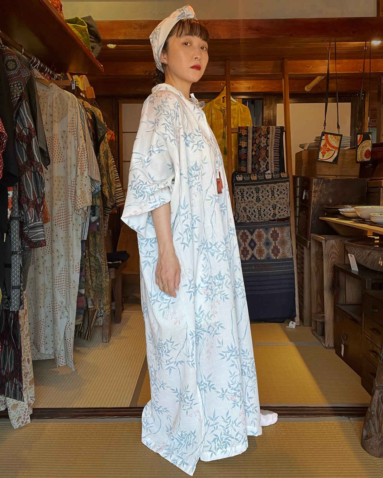 Sheer Linen Long Dress / シースルー 麻 リネン ロングドレス