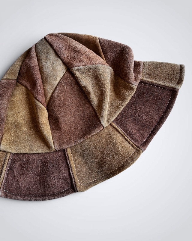 1970s SUEDO LEATHER PATCHWORK HAT