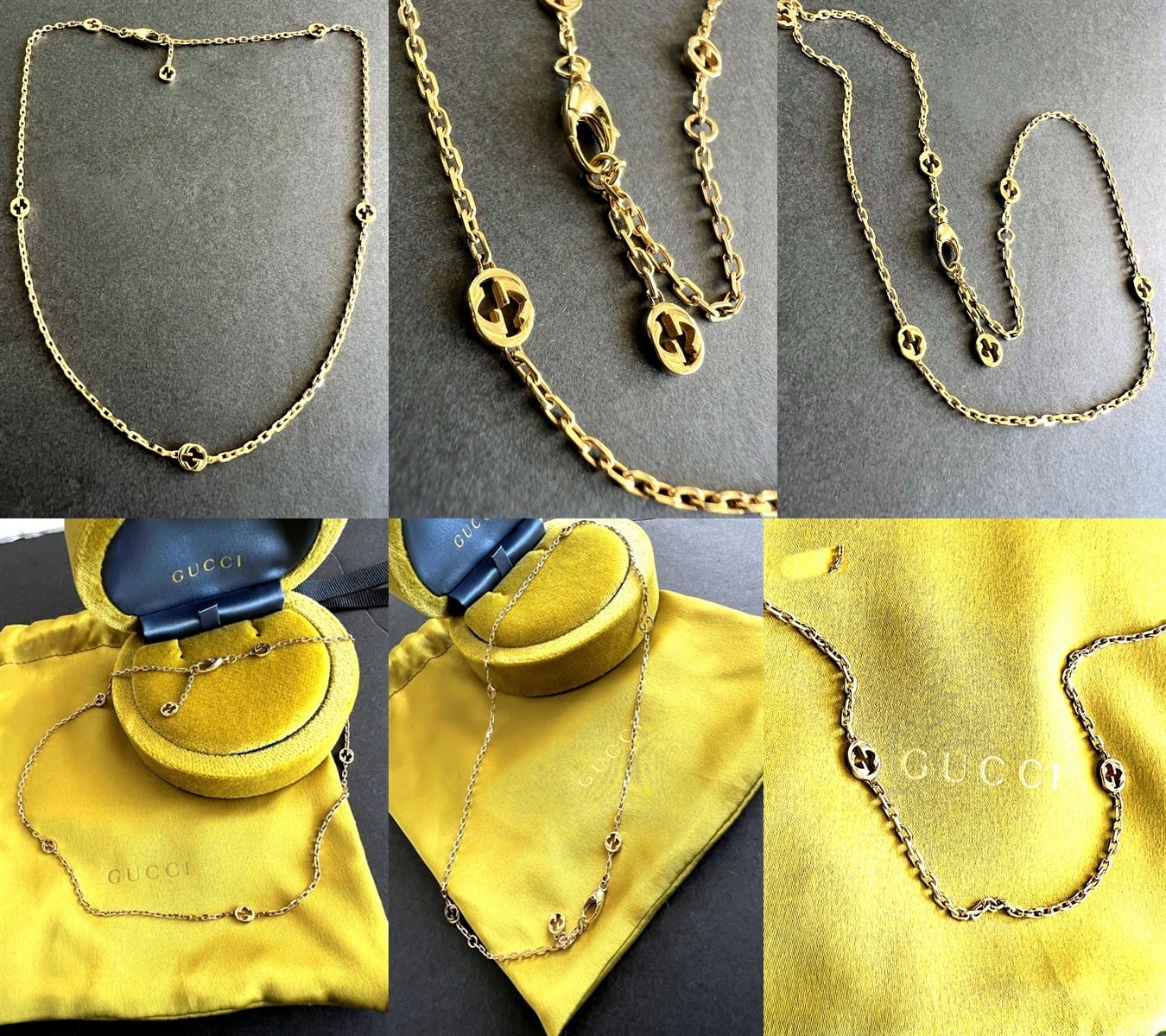 2023 現行 GUCCI グッチ K18 YG インターロッキングG ネックレス 2023 現行 GUCCI グッチ K18 YG インターロッキングG ネックレス