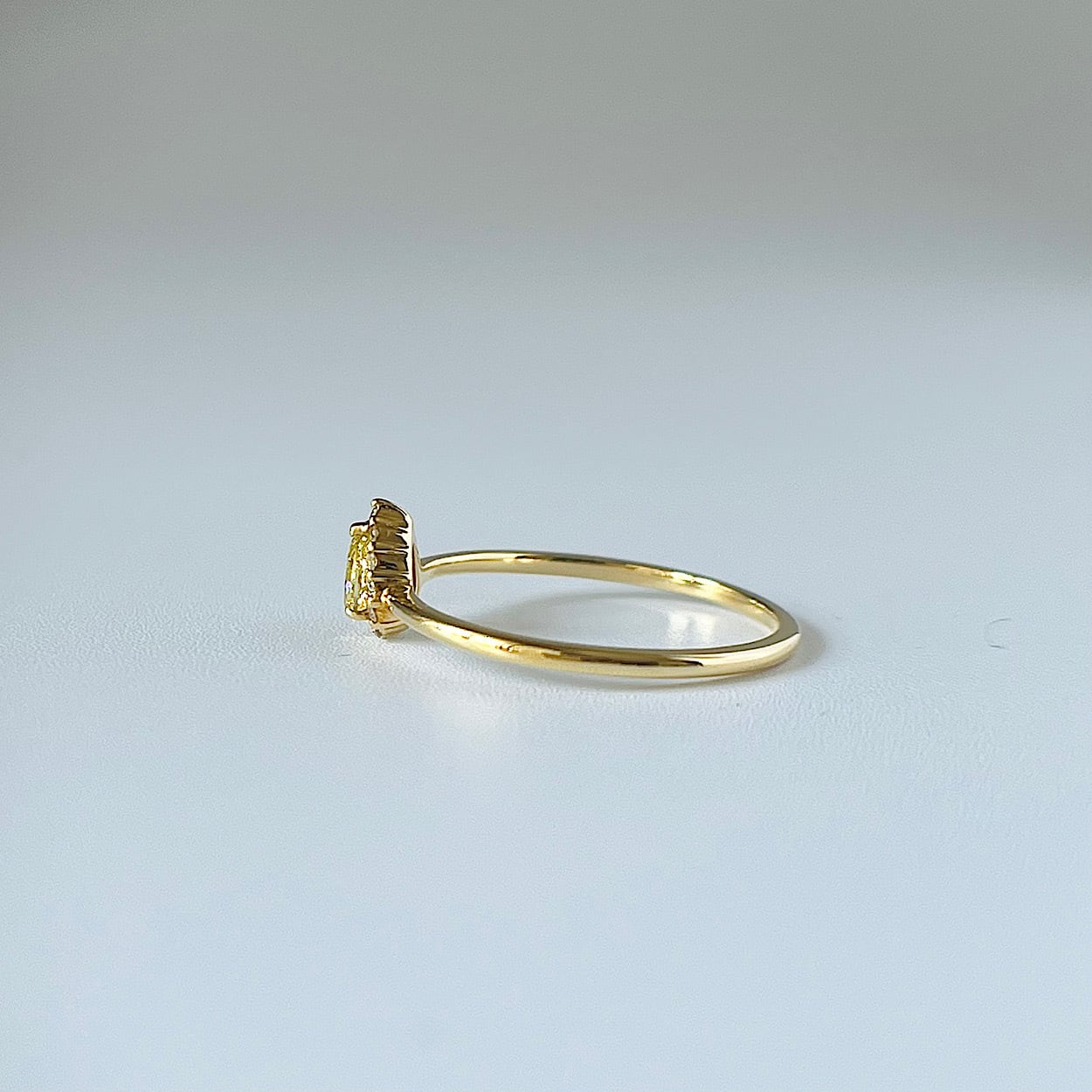 ファンシー ブラウニッシュイエロー ダイヤモンドリング 0.159 ct K18