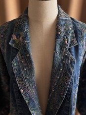 embroidery studs design denim jacket-5011-10