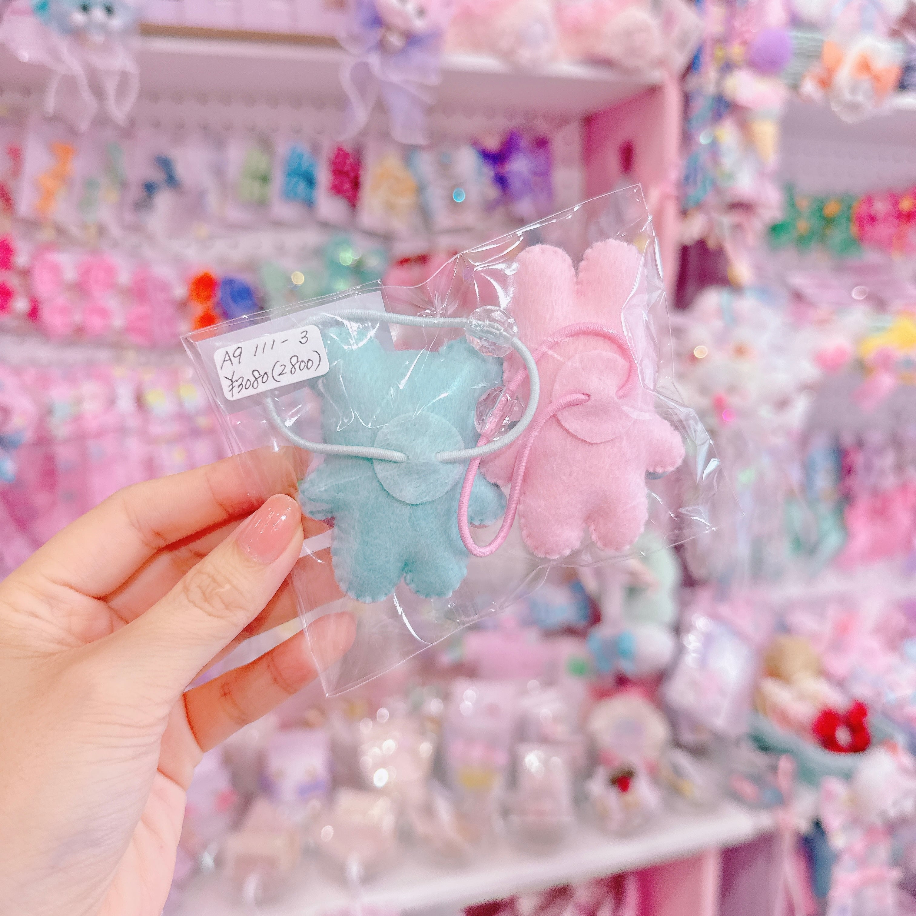 【A9】111-3ぺたんこマスコットヘアゴムセット