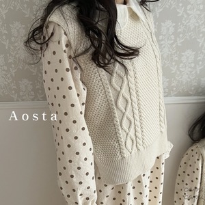 «sold out»«Aosta»«ママサイズ» Knit vest  ニットベスト