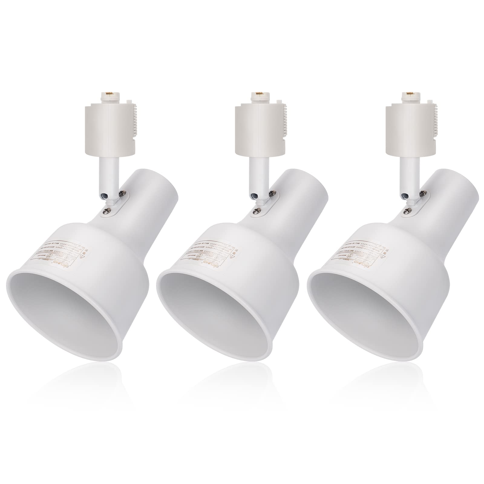 DiCUNO ダクトレール用 スポットライト E26口金 ライティングバー用スポットライト LED電球対応 レールライト 天井 照明器具 角度調節 LED対応 白 3個入 (電球なし)