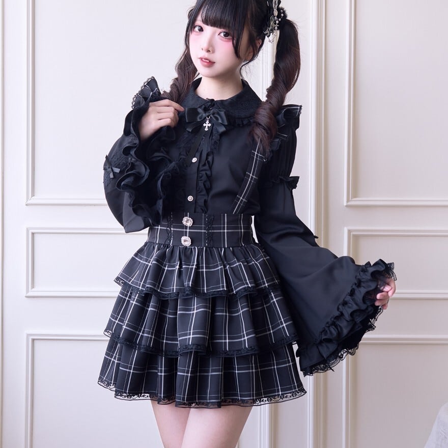 アイドルチェック柄衣装 ライブ サスペンダースカート 地下アイドル