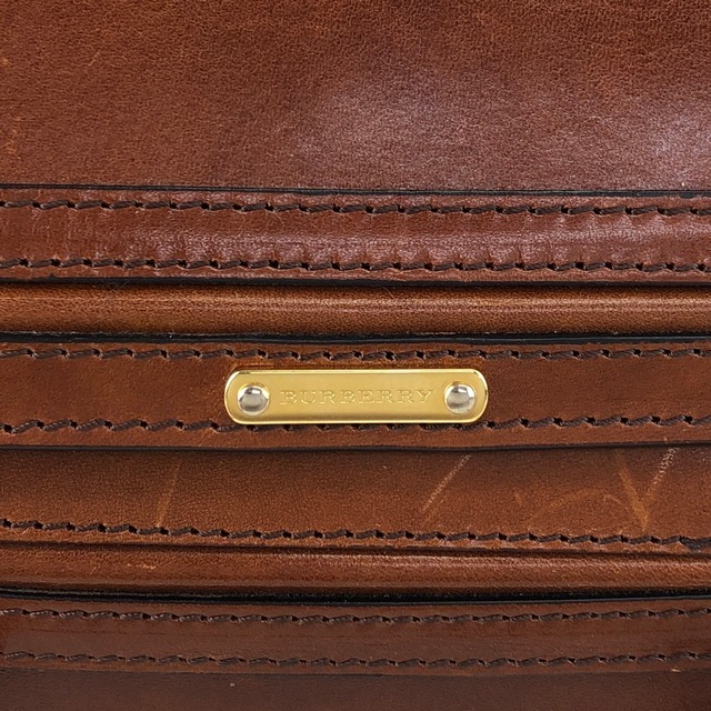BURBERRY バーバリー ショルダーバッグ ブブラウン ロゴ レザー フロントバックル 66nxby