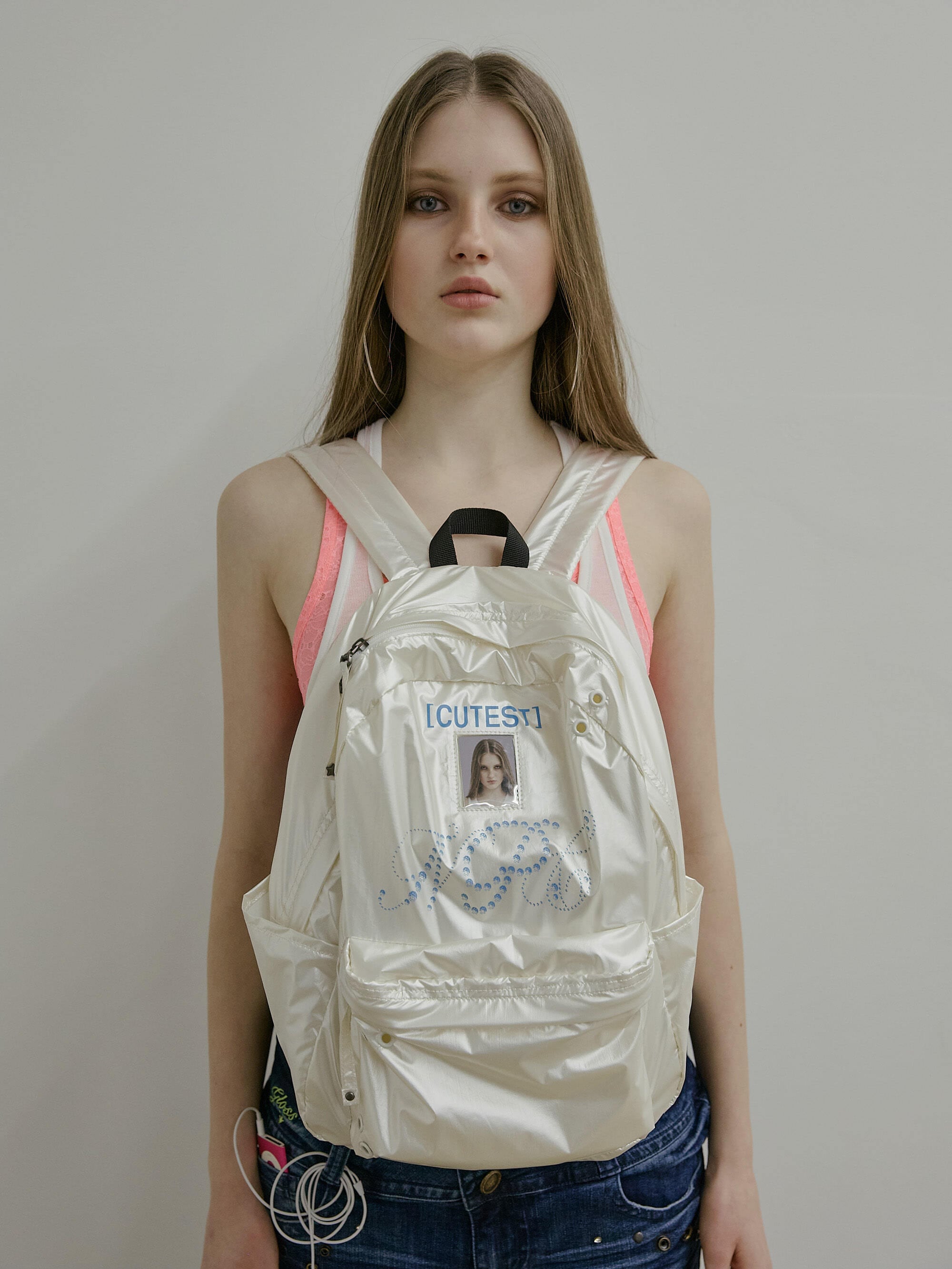 SCULPTOR] NPC Metallic Backpack White 正規品 韓国ブランド 韓国通販