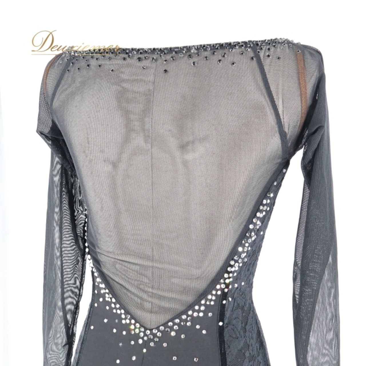 ダンス 衣装 トップス レオタード ブラック系 チャコット Chacott 黒 ベルト 新体操 社交ダンス フィギュアスケート ラインストーン キラキラ レース 花柄 メッシュ生地 上品 セット 長袖 透け感 ダンス衣装 ステージ イベント 競技 競技用