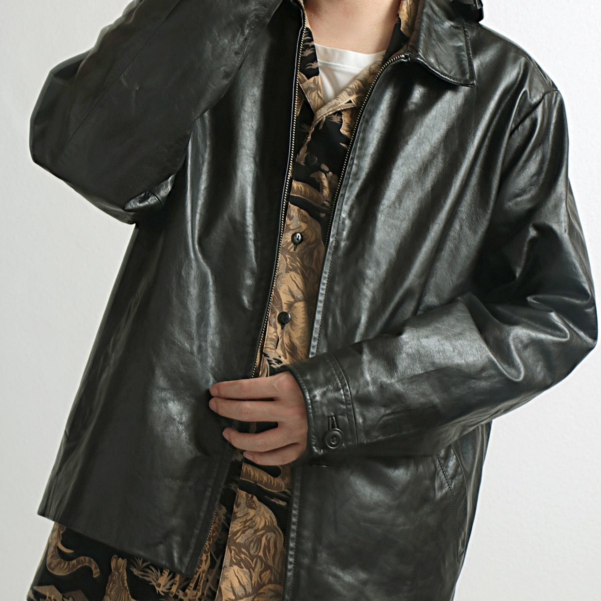 90s GAP シングル レザー ジャケット 古着 used