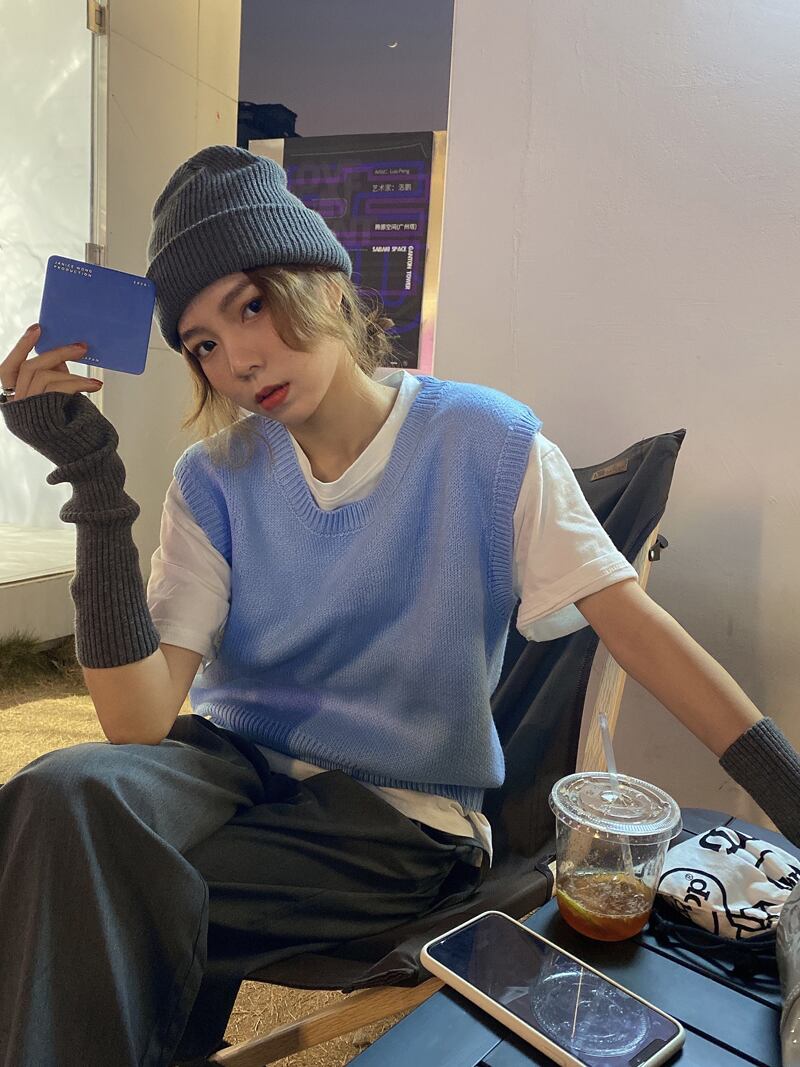 セーター レディースルーズブルーニットスプリングオータムスタイル 春物 秋物 ブラックストロベリース23718905774