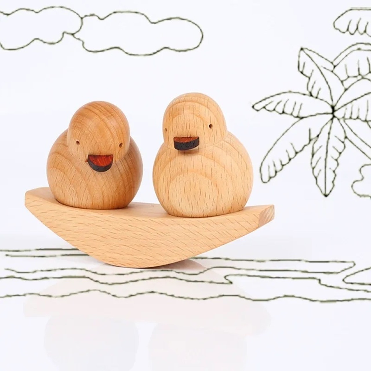 【木製 インテリア オブジェ】無垢材 アヒル 動物 置物 ホテル オフィス カフェ リビング 玄関 寝室 卓上 デスクトップ 装飾 かわいい 北欧スタイル ギフト
