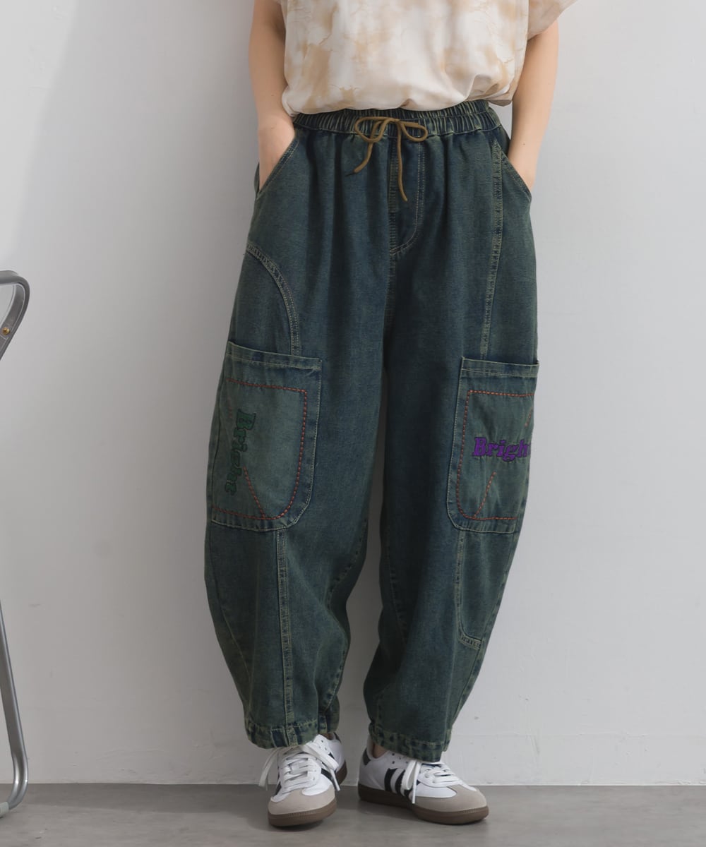 D262154 ポケット刺繍デニムパンツ / Pocket Embroidered Denim Pants