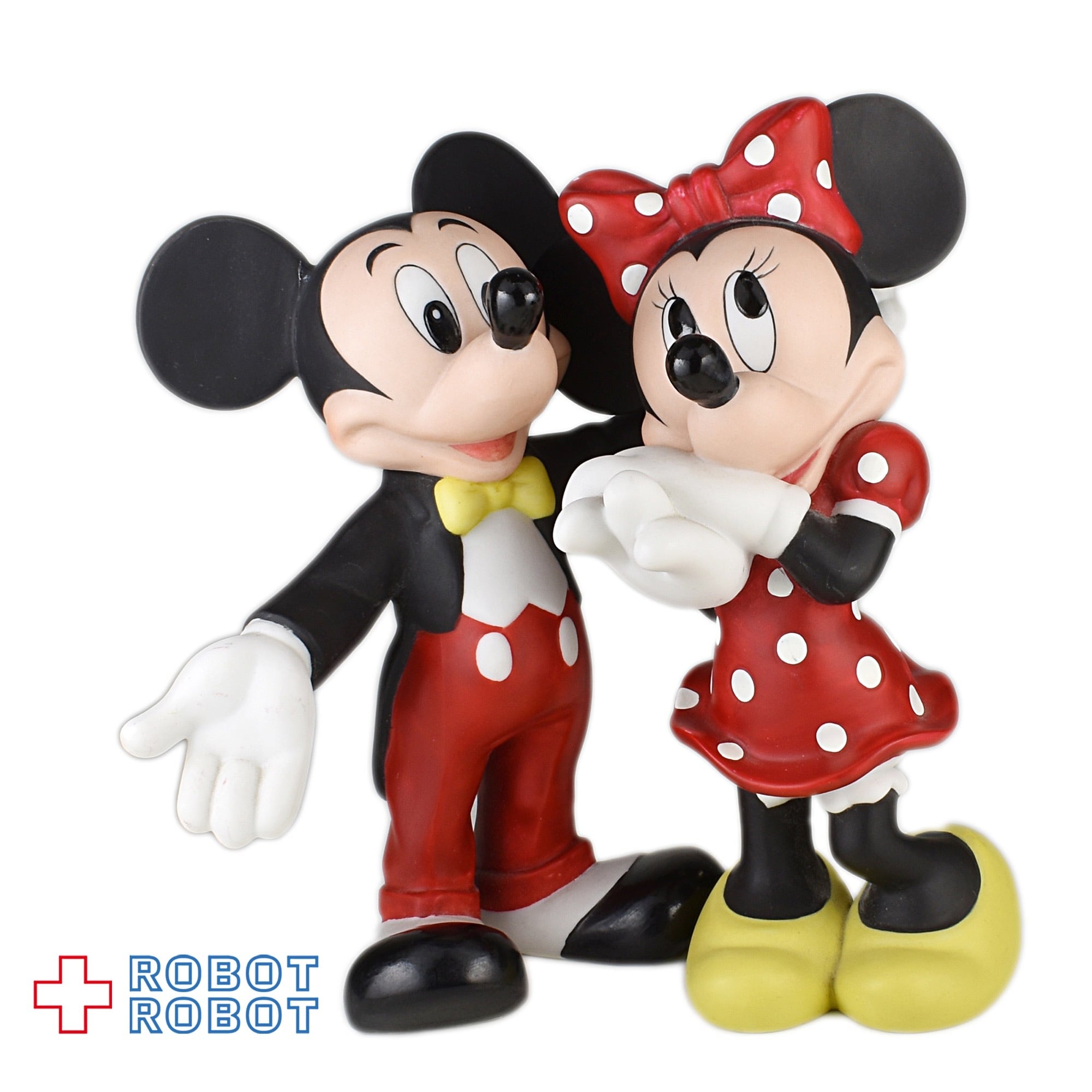 ディズニーミッキーマウス＆ミニーマウス 陶器製フィギュアリン 
