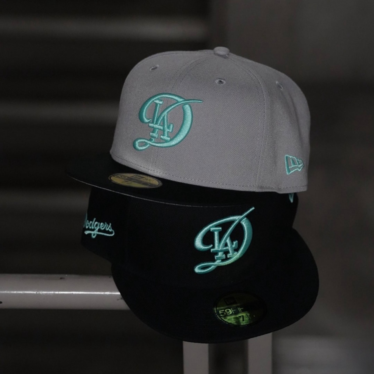 【gifthat別注】  NEW ERA 59FIFTY/5950  ロサンゼルス・ドジャース　CITY CONNECT BLACK SEAGLASS