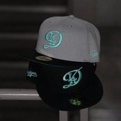 【gifthat別注】  NEW ERA 59FIFTY/5950  ロサンゼルス・ドジャース　CITY CONNECT BLACK SEAGLASS