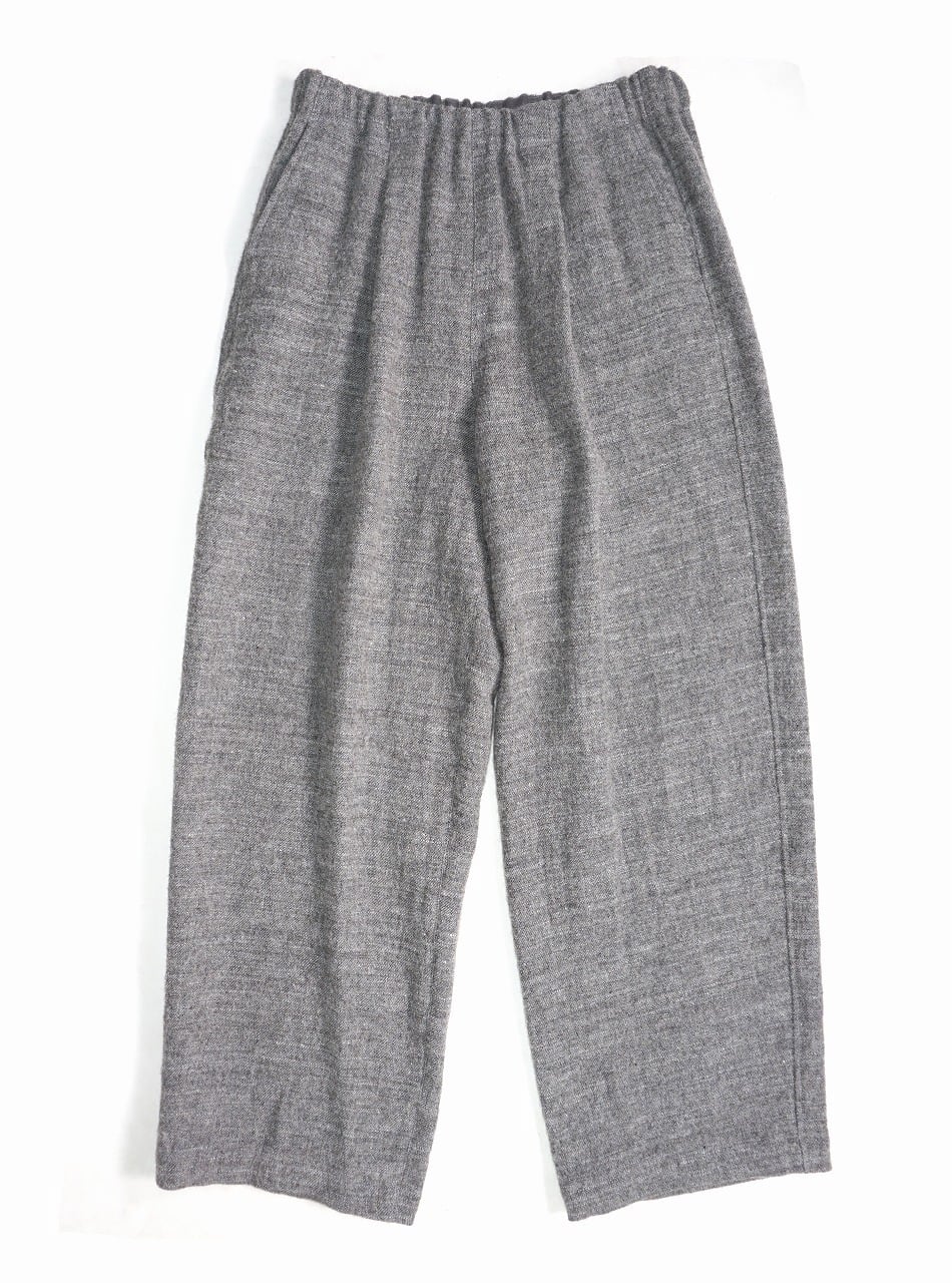 Wool Linen Tweed Wide Pants