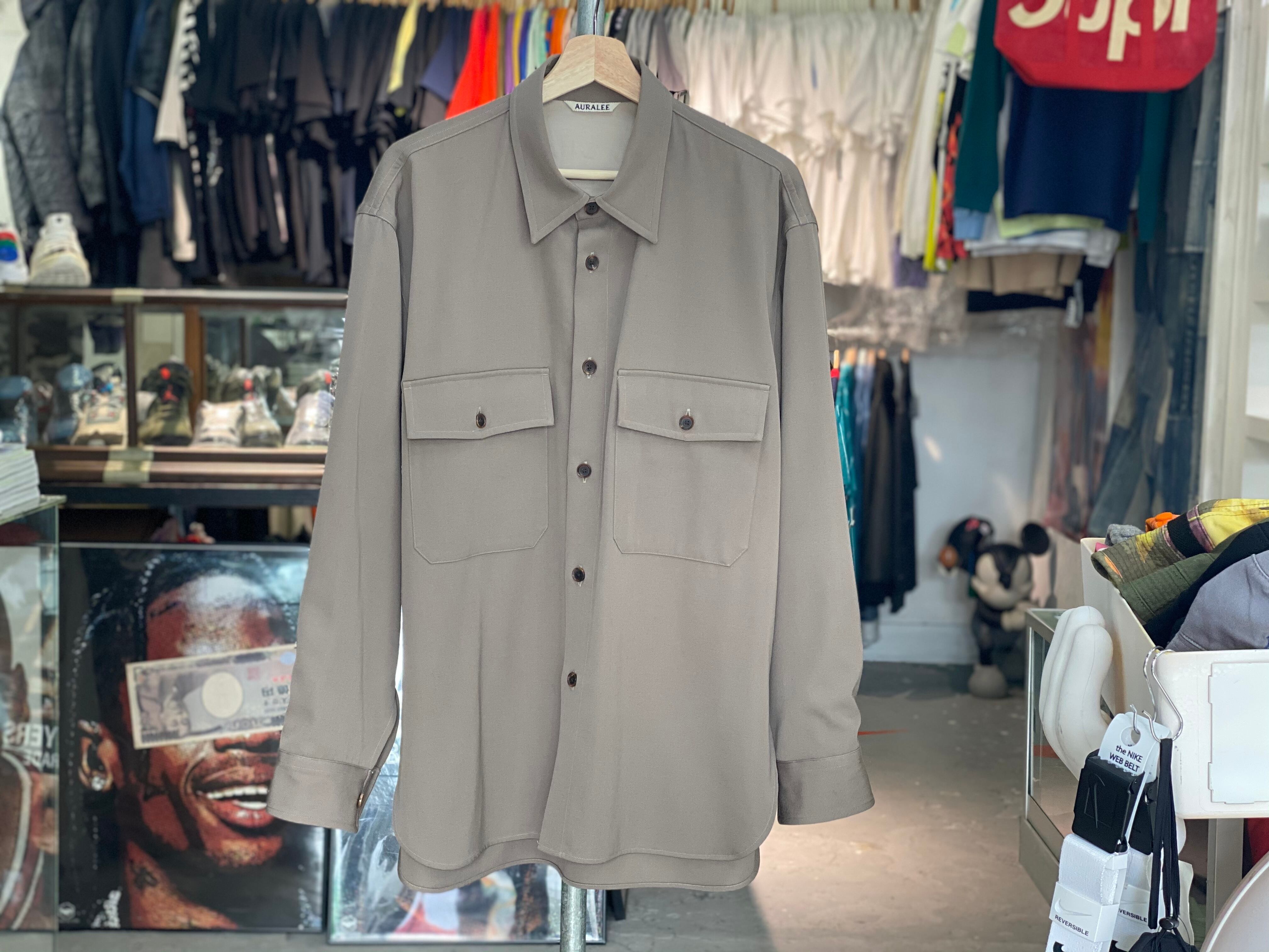 AURALEE WOOL MAX GABARDINE SHIRTS GRAYBEIGE 4 110KA2392 | BRAND  