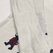 M.U SPORTS ミエコウエサコ キャラデザイン 鹿の子 長袖 ポロシャツ 38/ホワイト レディース ゴルフ