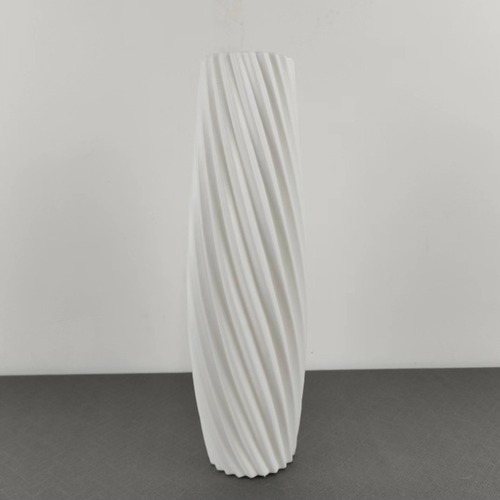 花瓶 モダン スパイラル リブ デザイン フラワーベース インテリア 装飾 花器 螺旋 縦ライン スタイリッシュ 北欧 シンプル