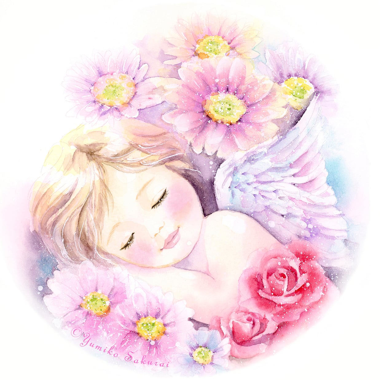 癒しの絵　水彩画　エンジェル 癒しの絵 水彩画 エンジェル d41b65576612b854858a0acfc05d46