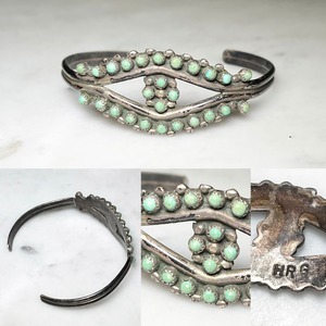navajo silver bangle set with turquoise