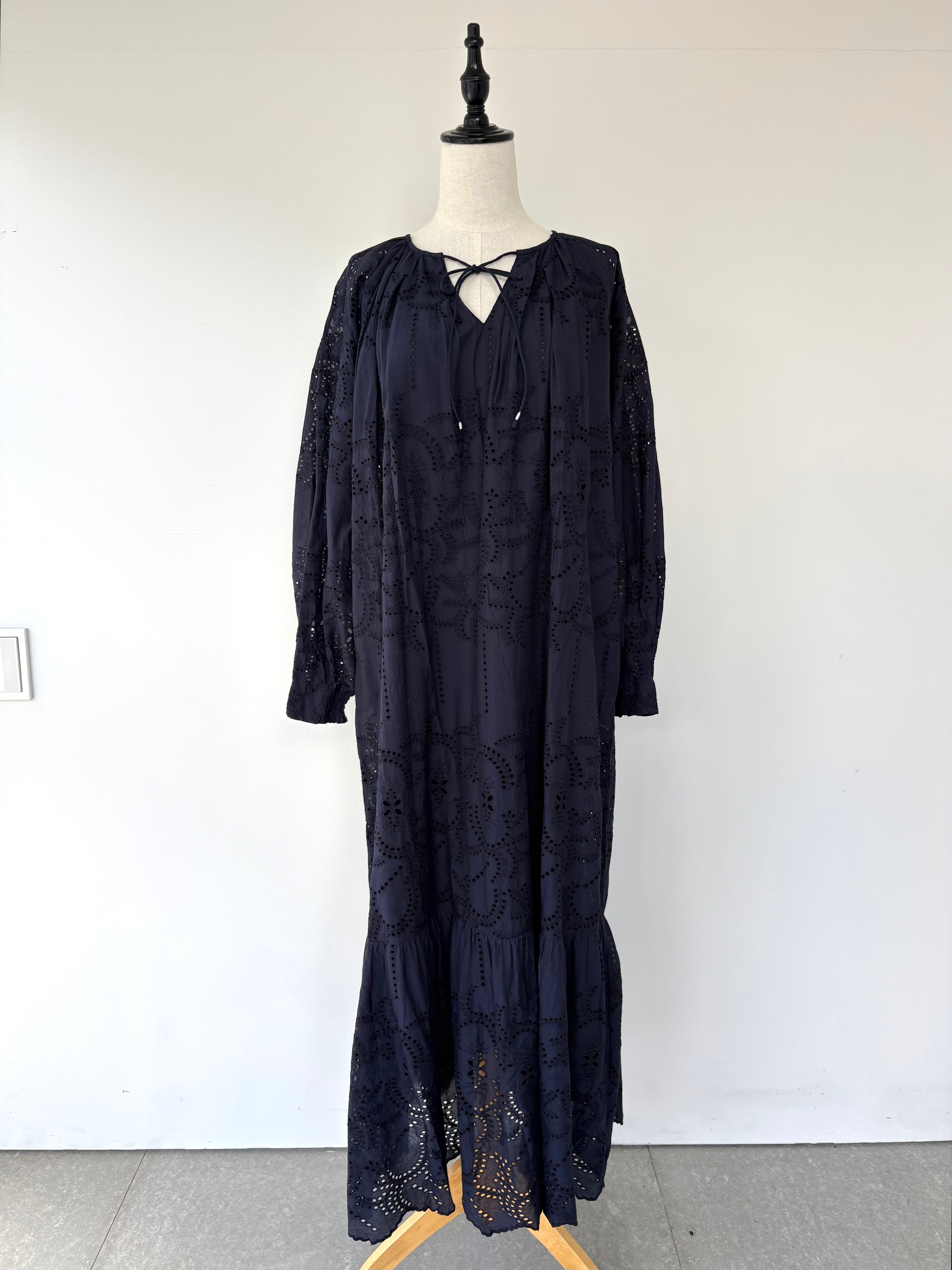 ne Quittez pas Cotton Voile Lupina Cifre Long Sleeve Dress