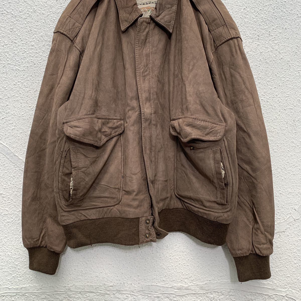 USA製 00s ABERDEEN スエード 本革 中綿 MA-1 ドリズラー ブルゾン 70